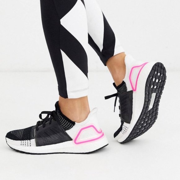 adidas ultraboost 19 black white pink